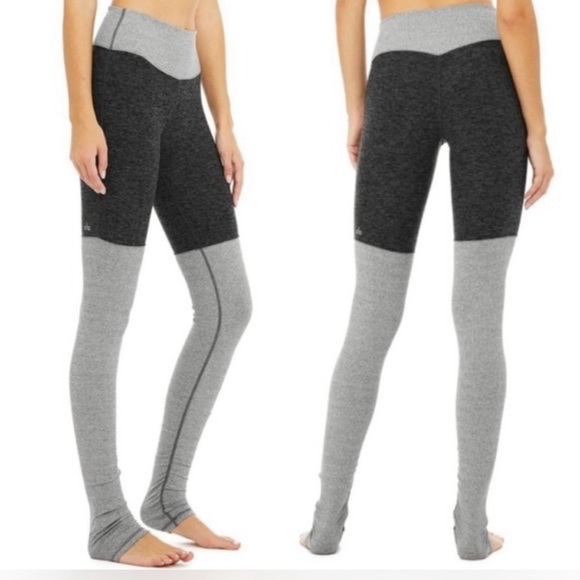 Alosoft goddess ribbed high waist leggings - XS - gray and Heather gray - Picture 3 of 11